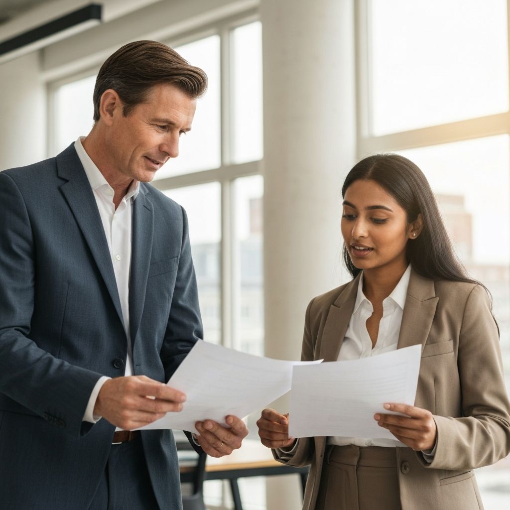 Professional business consultant collaborating with client on investment strategy